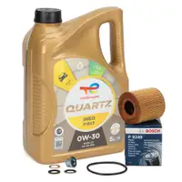 5L TOTAL QUARTZ 0W-30 Motor&ouml;l &Ouml;l + BOSCH &Ouml;lfilter fCITROEN f&uuml;r FIAT FORD PEUGEOT