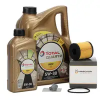 6L TOTAL 5W30 Motoröl + HIRSCHER Ölfilter für CITROEN FIAT FORD PEUGEOT 2.2/2.4 D