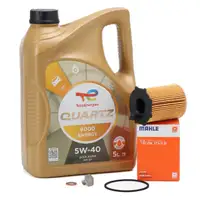 5L TOTAL QUARTZ 9000 ENERGY 5W-40 Motoröl + MAHLE Ölfilter für FIAT FORD PSA 1.4-1.6 D