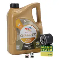 5L TOTAL QUARTZ 9000 ENERGY 5W-40 Motor&ouml;l + MANN &Ouml;lfilter f&uuml;r RENAULT Clio 2 3 4 1.2