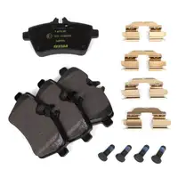 TEXTAR Brake Discs + Pads + Sensor Clamps for MERCEDES A150/160 A160CDI (Front and Rear)