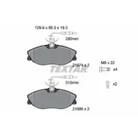 TEXTAR 2167403 Bremsbel&auml;ge + Warnsensor f&uuml;r CITROEN Xsara bis 12.2001 ZX PEUGEOT 406 vorne