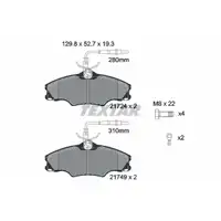 TEXTAR 2172402 Bremsbel&auml;ge Bremskl&ouml;tze + Warnkontaktsensor f&uuml;r PEUGEOT 1.6 1.8/16V vorne