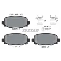 TEXTAR Bremsen Set Bremsscheiben + Bremsbel&auml;ge f&uuml;r JEEP Compass Renegade hinten