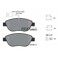 TEXTAR 2370901 Bremsbel&auml;ge + Warnsensor f&uuml;r FIAT Doblo 263 Fiorino Linea Punto Qubo vorne