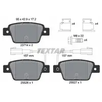 TEXTAR 2371403 Bremsbel&auml;ge + Warnsensor f&uuml;r FIAT Bravo 2 LANCIA Delta 3 ab 01.2010 hinten