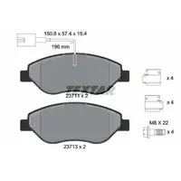 TEXTAR 2371104 Bremsbel&auml;ge + Warnsensor f&uuml;r ALFA ROMEO Mito 955 FIAT Bravo 2 Stilo vorne