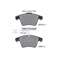 TEXTAR 2374901 Bremsbel&auml;ge + Sensor f&uuml;r VW Touareg 7L 2.5 TDI 1LB bis vorne 7L6698151B