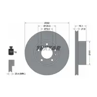 TEXTAR 92042203 Bremsscheiben Satz f&uuml;r 5er BMW E34 525-535i E32 730i 735i ab 11.1987 vorne