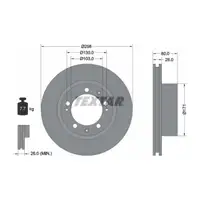 TEXTAR 92064605 Bremsscheiben Satz f&uuml;r PORSCHE 964 3.6 Carrera / 4 / RS 250/260 PS vorne