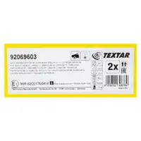 TEXTAR 92069603 Front Brake Disc Set for ALFA ROMEO, CITROEN, FIAT, LANCIA, and PEUGEOT