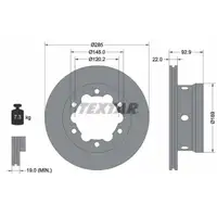 TEXTAR 92089803 Bremsscheiben Satz f&uuml;r MERCEDES Sprinter B904 VW LT 28-46 2 hinten