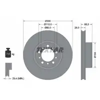 TEXTAR 92032500 Bremsscheiben Satz f&uuml;r MERCEDES-BENZ S-Klasse W126 C126 vorne 1264210512
