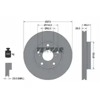 TEXTAR 92163703 Bremsscheiben Satz f&uuml;r TOYOTA _E15_ 1.33-1.8 1.4 D-4D Fgst. SB1 vorne