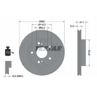 TEXTAR 92175803 Brake Disc Set for HONDA Civic 7 8 9 CR-Z ZF (Front)