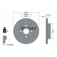 TEXTAR 92103603 Bremsscheiben Satz f&uuml;r TOYOTA Yaris _P1_ 1.0 1.3 1.4 D-4D vorne