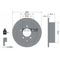 TEXTAR Brake Discs + Brake Pads for KIA Soul 1 (AM) 1.6 GDI 140 hp with ESP (rear)