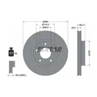 TEXTAR 92351203 Brake Disc Set for HYUNDAI Kona (SX2) 15-inch KIA Niro 2 (SG2) Front
