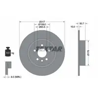 TEXTAR Brake Discs + Pads + Sensor for LAND ROVER Range Rover Evoque L538 Rear Wheel