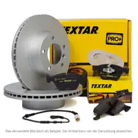 TEXTAR Bremsscheiben + Bel&auml;ge + Sensor f&uuml;r MINI R56 R55 R57 One / Cooper bis 08.2010 vorne