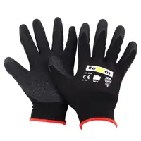 1 pair of TEXXOR work gloves, knitted gloves with rubber coating, black, size 7 / S