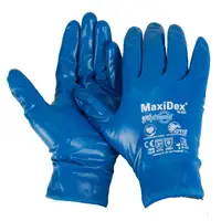 1 pair of MAXIDEX Hybrid gloves (protective work gloves) in blue, size 9 / L