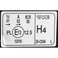 TYC 20-12034-05-2 HALOGEN H4 Hauptscheinwerfer f&uuml;r VW Polo 5 6R bis 04.14 links 6R1941015E