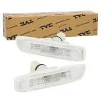 2x TYC HALOGEN Seitenblinker WEISS f&uuml;r BMW 3er E46 / Touring bis 09.2001 + Cabrio / Coupe