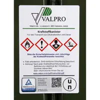 VALPRO Benzinkanister &Ouml;lkanister Reservekanister mit Sicherungsstift GGVS METALL 20 Liter