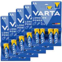 20 VARTA LONGLIFE POWER ALKALINE AA Batteries (4906, LR6, MN1500) 1.5V