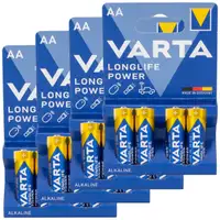 16 VARTA LONGLIFE POWER ALKALINE AA Batteries 4906 LR6 MN1500 1.5V
