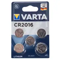 5 VARTA Lithium 3V CR2016 Button Cell Batteries (Best Before 07/2031)
