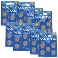 50 VARTA Lithium 3V CR2025 Button Cell Batteries (Best Before 09/2033)