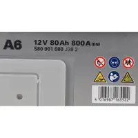 VARTA A6 SILVER dynamic AGM Autobatterie Starterbatterie 12V 80Ah EN800A