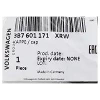 1x ORIGINAL VW &Oslash; 65/55mm Nabendeckel Felgendeckel Golf 5 6 7 Passat 3B7601171XRW