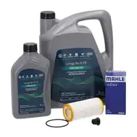 6 bottles of ORIGINAL 0W20 motor oil + MAHLE oil filter for VW Golf 7, Passat B8, and Tiguan 1.8/2.0 TFSI