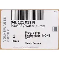 ORIGINAL VW Wasserpumpe Golf 7 Passat B8 T6 A3 A4 Leon Octavia 3 1.6/2.0 TDI 04L121011N