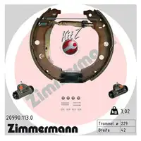 ZIMMERMANN Bremsbacken + Radbremszylinder f&uuml;r Peugeot 406 1.6 1.8 1.9D ohne ABS