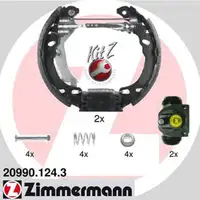 ZIMMERMANN Bremstrommeln + Backen + Zylinder f&uuml;r FIAT 500 312 Panda 169 mit ABS hinten