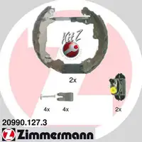 ZIMMERMANN Brake Drums + Shoes + Wheel Brake Cylinders for FORD 1 MK1 (rear), up to September 2004