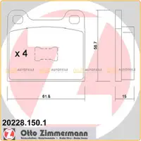 ZIMMERMANN Brake Discs + Pads for VW Golf 1 1.6 GTI 110 hp and Passat B1 (up to July 1982) &ndash; Front