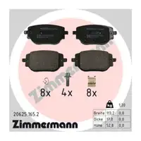 ZIMMERMANN Brake Discs + Pads for PSA Jumpy 3 Expert Traveller and OPEL Vivaro C (Rear)