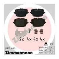 ZIMMERMANN Bremsbel&auml;ge + Warnkontaktsensor f&uuml;r BMW X1 U11 MINI Countryman U25 vorne