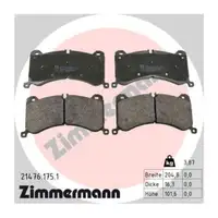 ZIMMERMANN Bremsbel&auml;ge + Warnkontaktssensor f&uuml;r AUDI E-Tron (GE) PR-1LE/1LF/1ZK vorne