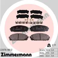 ZIMMERMANN Brake Discs + Brake Pads for JEEP Cherokee KL BRG BR6 (Front)