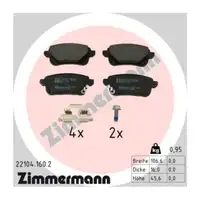 ZIMMERMANN Brake Discs + Brake Pads for RENAULT Captur 2 and NISSAN Juke F16 (Rear)