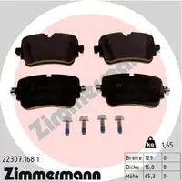 ZIMMERMANN Bremsbel&auml;ge + Warnkontakt f&uuml;r AUDI Q7 4MB PR-1KQ/1KU/1KW/1KD hinten
