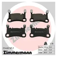 ZIMMERMANN Brake Pads + Sensor for PORSCHE Cayenne (9YA 9YB) 18-inch PR-1KR/1KV (rear)