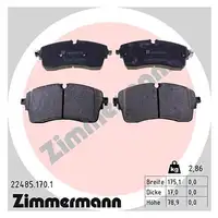 ZIMMERMANN Bremsscheiben Bel&auml;ge Sensor f&uuml;r LAND ROVER Range Rover Evoque L538 Zoll vorne