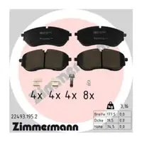 Zimmermann SPORT Bremsscheiben + Bel&auml;ge Sensor f&uuml;r VW Grand California Crafter 1LC vorne